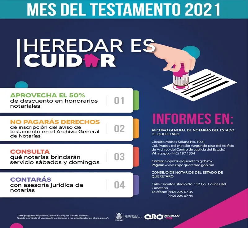 Iniciara campana Septiembre Mes del Testamento 2021 en Queretaro 3