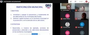 Participación Municipal en Prevención, Adicciones y Atención a la Salud Mental proyecto que abarcará todo el estado de QRO
