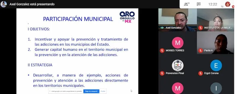 Participacion Municipal en Prevencion Adicciones y Atencion a la Salud Mental proyecto que abarcara todo el estado de QRO