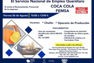 Reclutamiento presencial para la empresa Coca Cola FEMSA en el municipio de San Juan del Rio