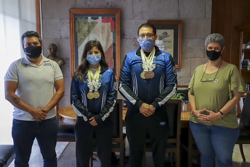 Teresa Garcia Gasca recibe a medallistas del Campeonato Panamericano de Sambo 2021 2