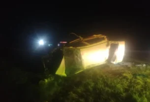Aparatoso accidente en la 57.