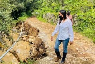Selene Salazar recorrio localidades afectadas por las lluvias en la zona serrana de QRO 1