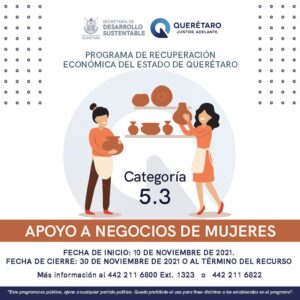 SEDESU dará apoyos a negocios encabezados por mujeres en Querétaro