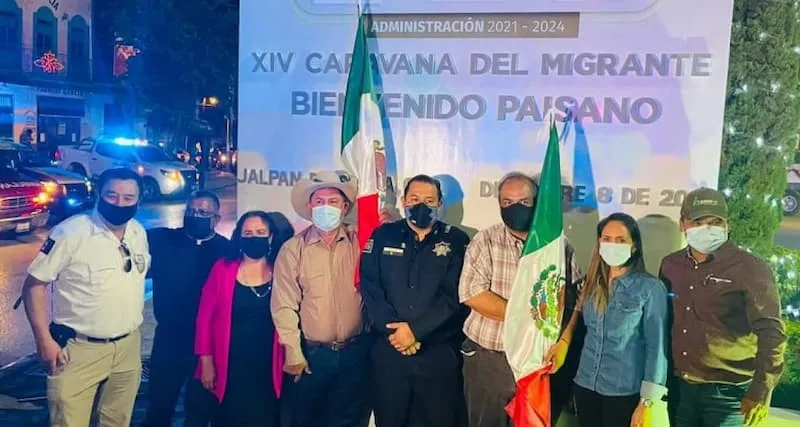 Diputada Selene Salazar recibe a paisanos de la 14va Caravana del Migrante en Jalpan de Serra