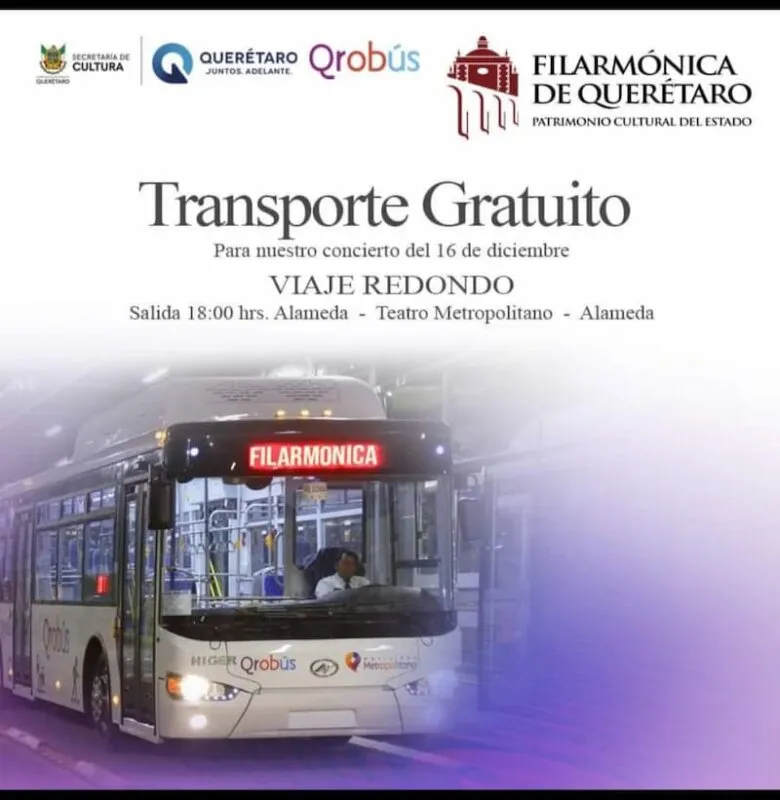 QroBus y SECULT apoyaran con transporte gratuito para asistir al concierto de la OFEQ scaled