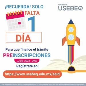 Último día para realizar proceso de preinscripción a educación básica