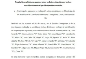 La fiscalía estatal informa sobre cateo simultáneo qué se llevan a cabo en varios municipios quereta