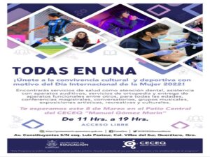 Realizarán evento 'Todas en Una' en CECEQ