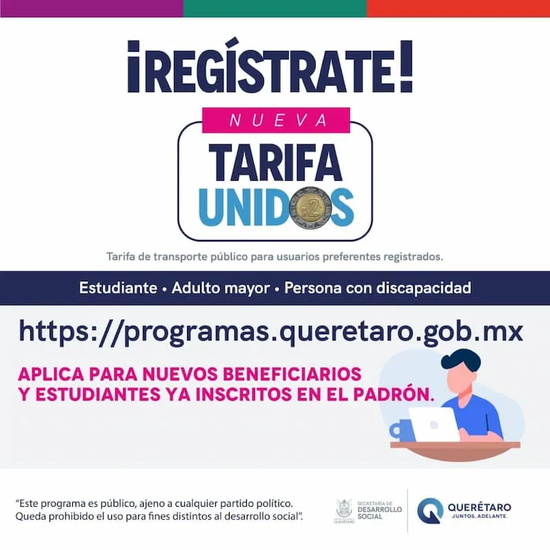 Extienden registro para la Tarifa UniDOS en Queretaro