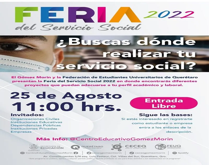 Mas de 2 mil 500 jovenes participaran en primer Feria de Servicio Social