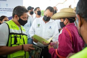 Mauricio Kuri supervisa obras de rehabilitación del Boulevard de Landa de Matamoros
