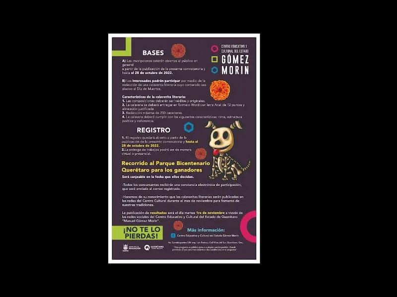 CECEQ Gomez Morin invita a participar en Concurso de Calaveritas 2