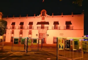 Palacio de Gobierno se ilumina de amarillo ocre conmemorando el Dia Mundial de la Alimentacion