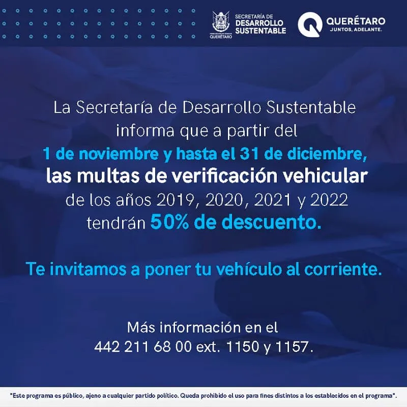 SEDESU condona 50 en multas de verificacion