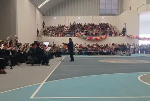 Banda de Musica del estado ofrece concierto didactico en primaria Julian Adame Alatorre