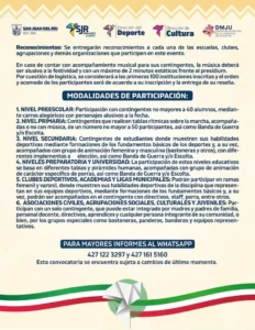 Municipio de San Juan del Río convoca al Desfile Cívico-Deportivo del 20 de Noviembre