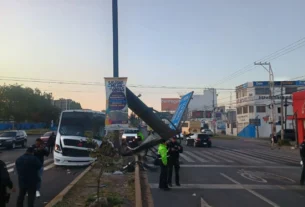 Fuerte accidente sobre paseo central